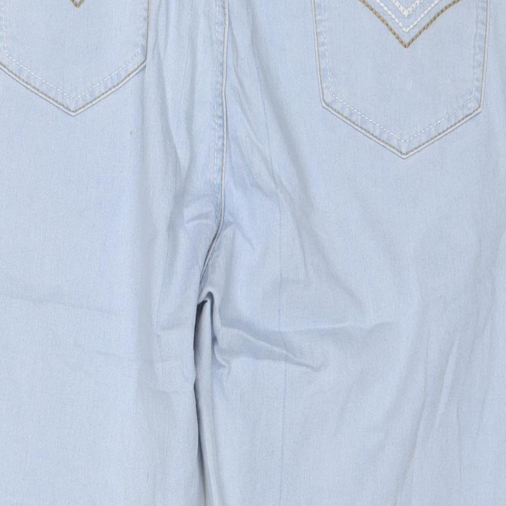 Intuition Womens Blue Cotton Capri Jeans Size 20 L21 in Regular Zip