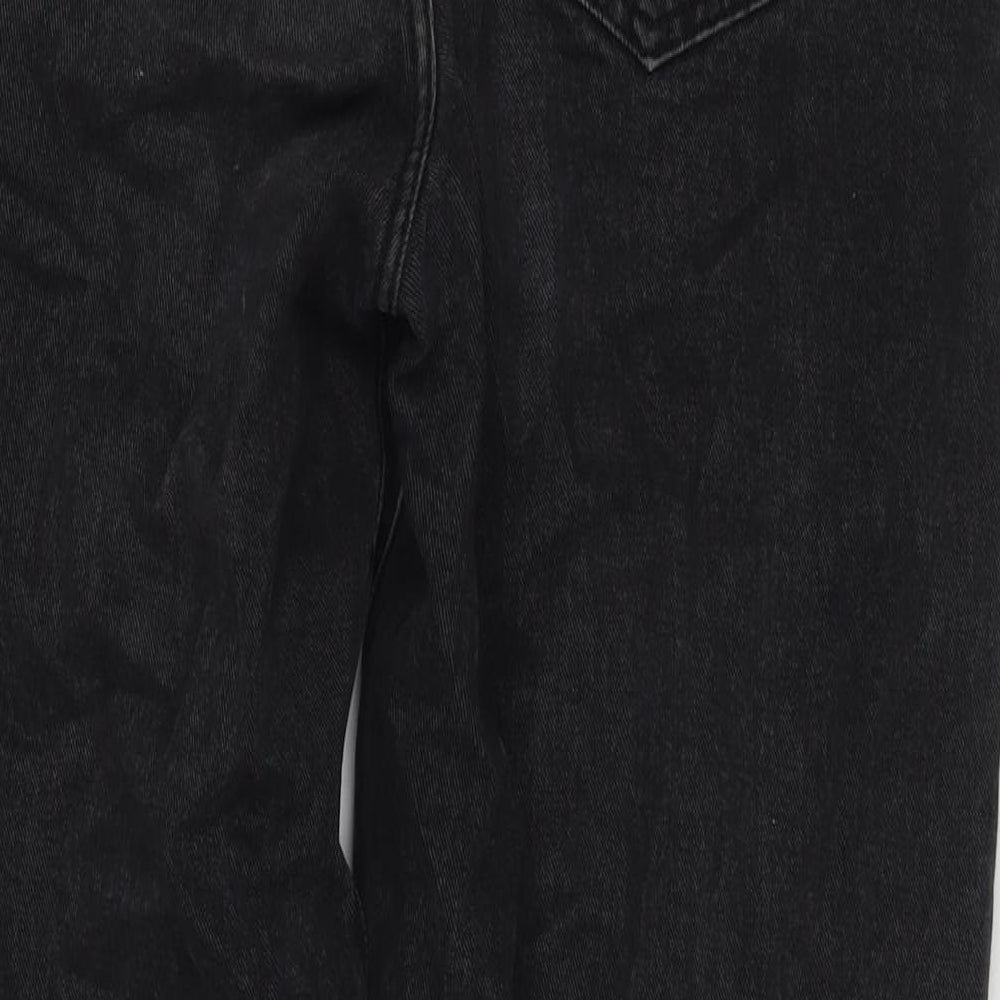 Cotton:On Womens Black Cotton Straight Jeans Size 10 L29 in Regular Zip