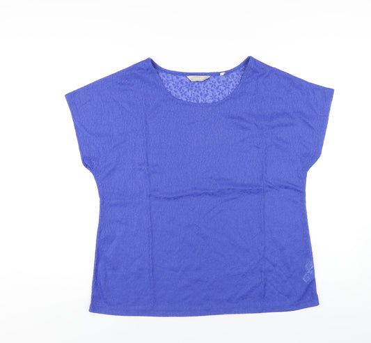 Womens UK Size 14 Anthology Blue Basic T-Shirt