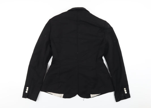 Zara Womens Black Polyester Jacket Blazer Size L