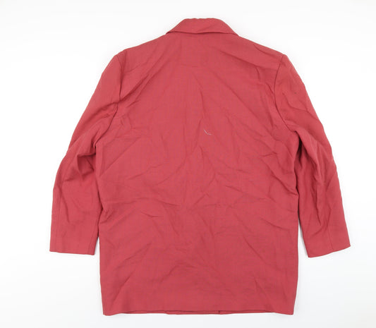 Classics Womens Red Polyester Jacket Blazer Size 16