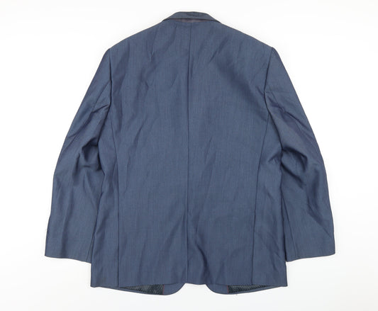 Aspen & Court Mens Blue Polyester Jacket Blazer Size 42 Regular
