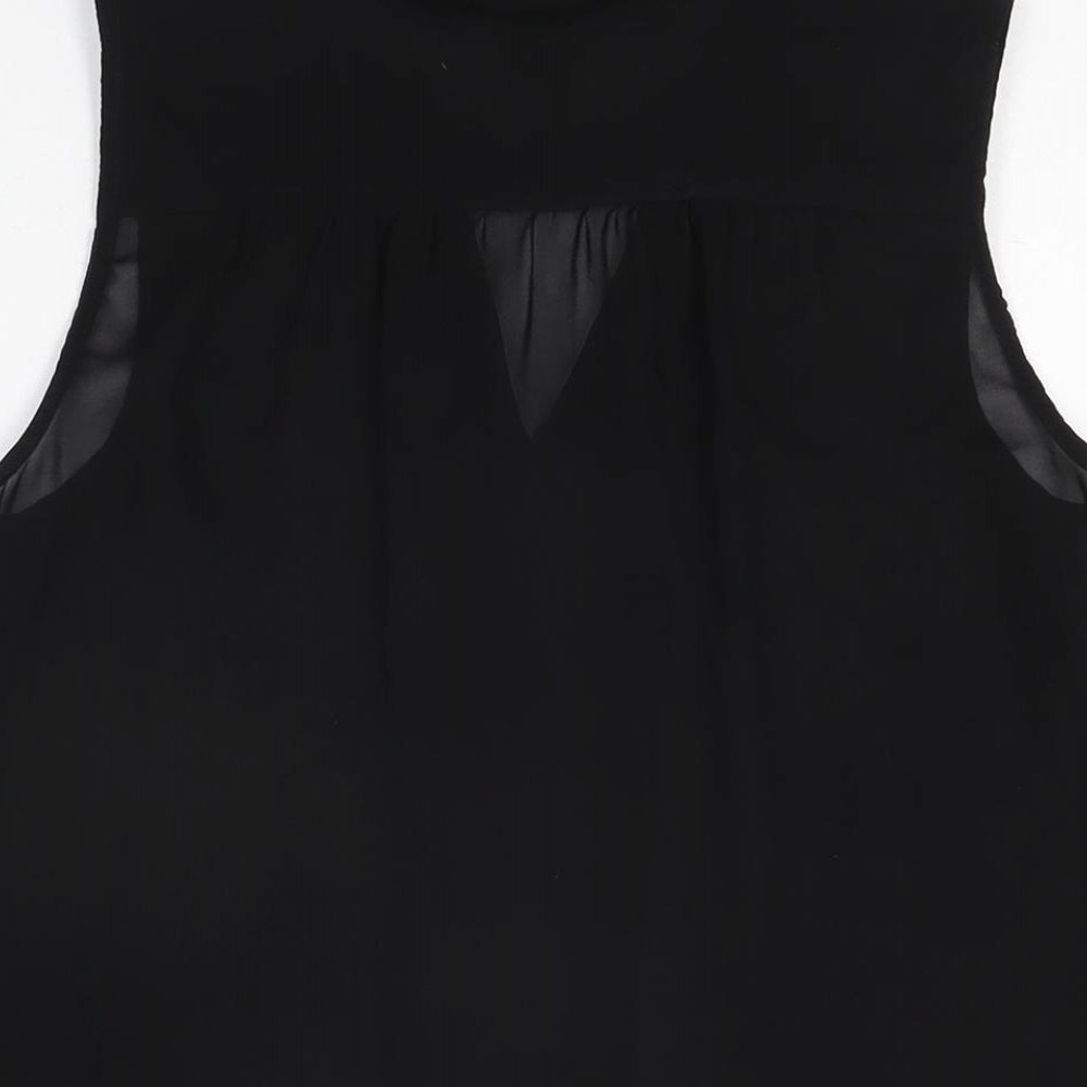Womens UK Size 6 H&M Black Basic Button-Up