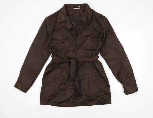 Womens UK Size 10 Miss Selfridge Brown Overcoat
