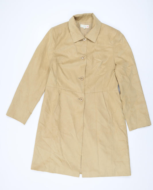Womens UK Size 12 Marks and Spencer Beige Overcoat