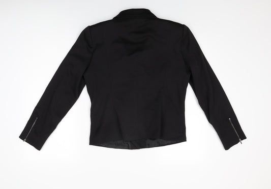 M&Co Womens Black Jacket Size 12 Zip