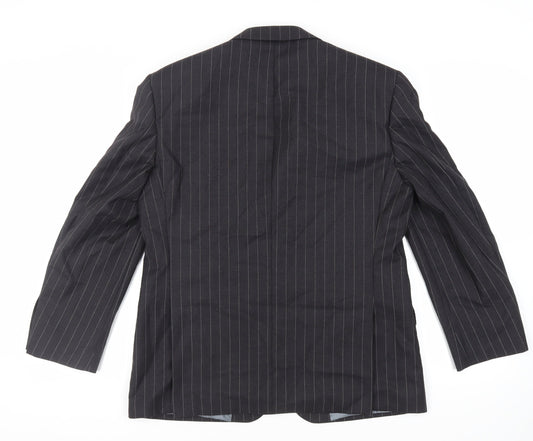 Alfred Brown Mens Black Striped Wool Jacket Suit Jacket Size 40 Regular