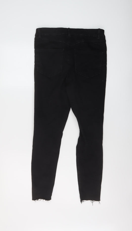 New Look Womens Black Cotton Skinny Jeans Size 10 L25 in Regular Button