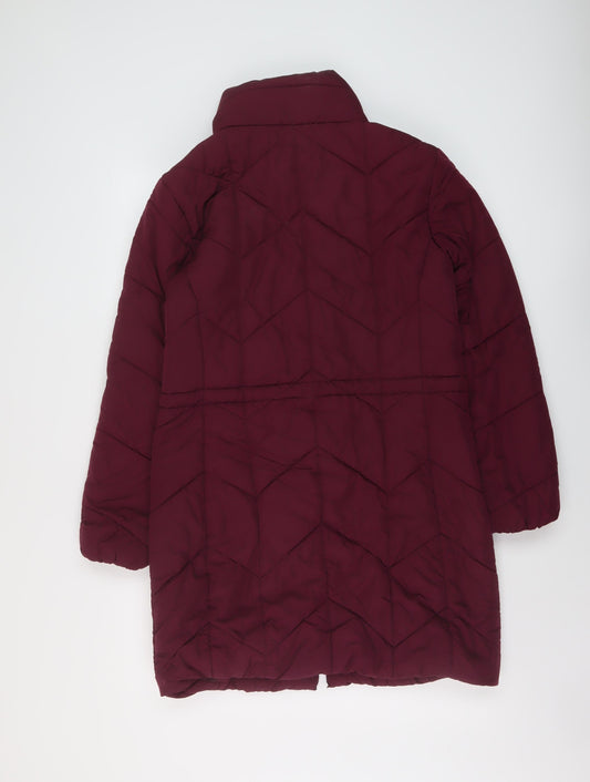 Womens UK Size 10 Marks and Spencer Purple Quilted Coat