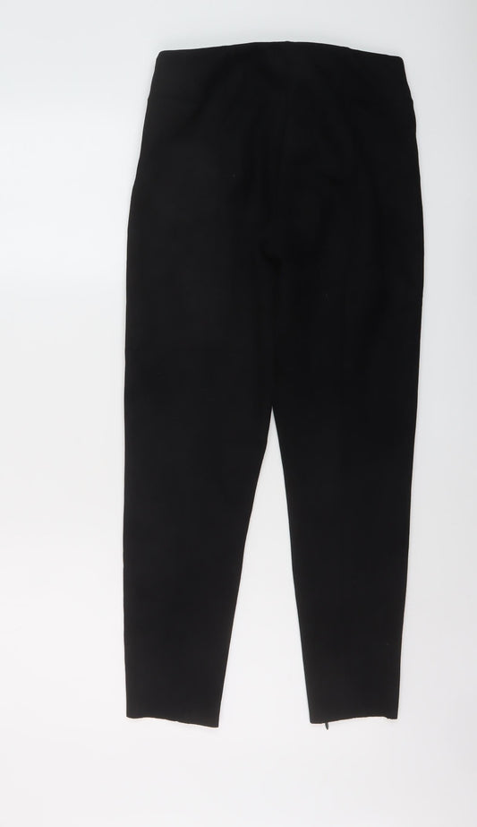 Womens UK Size M Zara Regular Fit Black Trousers