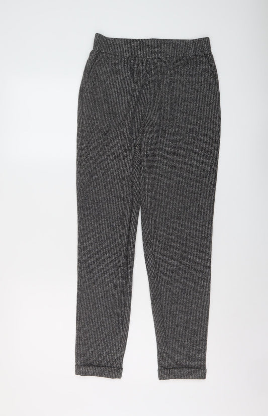 Womens UK Size S Mango Regular Fit Black Trousers