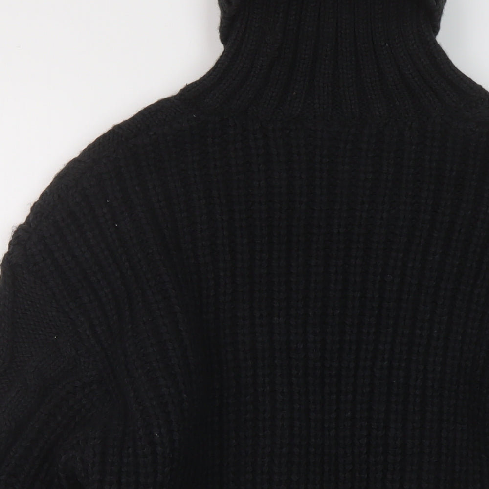 Monkli Womens Black Roll Neck Polyester Pullover Jumper Size XS