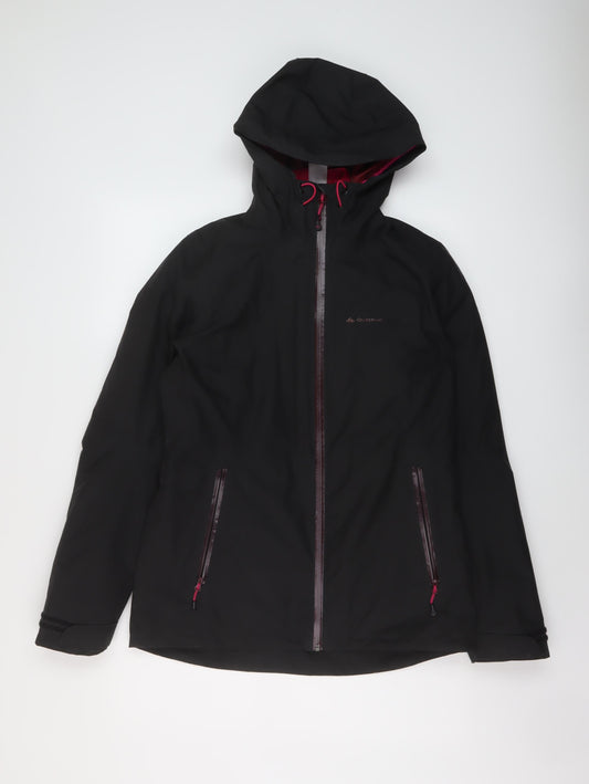 Womens UK Size XS DECATHLON Black Rain Coat