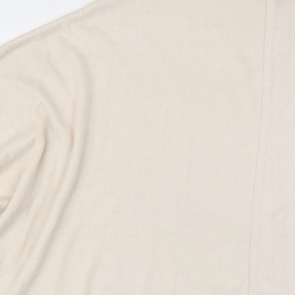 Apricot Womens Beige Mock Neck Viscose Pullover Jumper Size 10