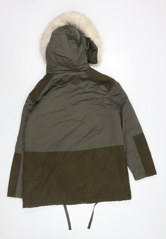 Womens UK Size 10 Topshop Green Parka Coat
