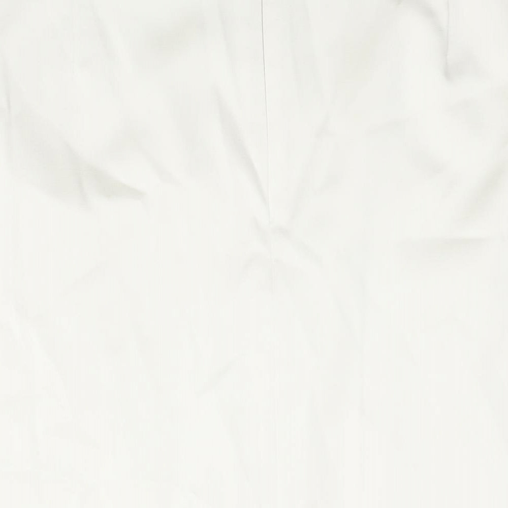 Marks and Womens Ivory Polyester Straight & Pencil Skirt Size 24 Zip - Wrap Style