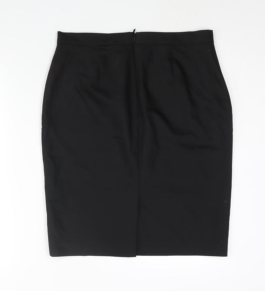 Hallhuber Womens Black Polyester Straight & Pencil Skirt Size 16 Zip