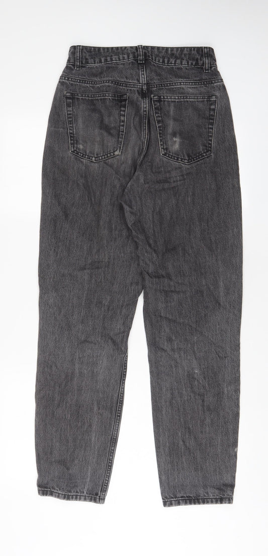 ASOS Womens Grey Cotton Mom Jeans Size 25 in L30 in Regular Zip