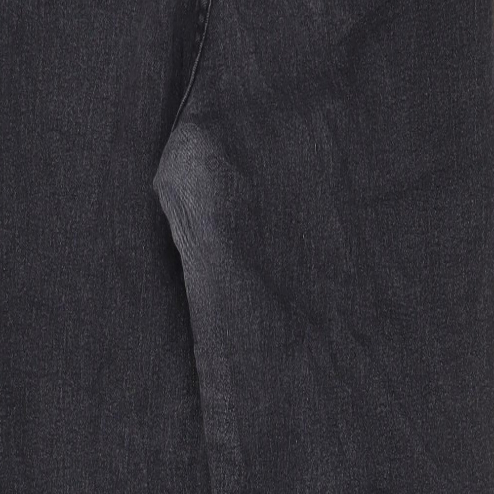 Denim & Co. Womens Grey Cotton Tapered Jeans Size 14 L27 in Regular Zip