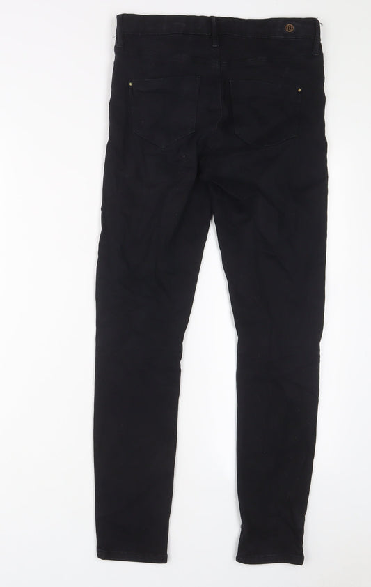 River Island Womens Black Cotton Skinny Jeans Size 10 L28 in Regular Zip