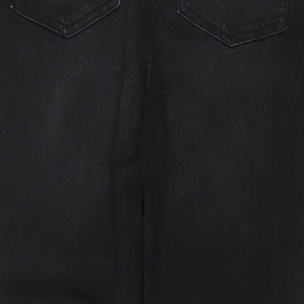 Pep&Co Womens Black Cotton Straight Jeans Size 12 L28 in Regular Zip