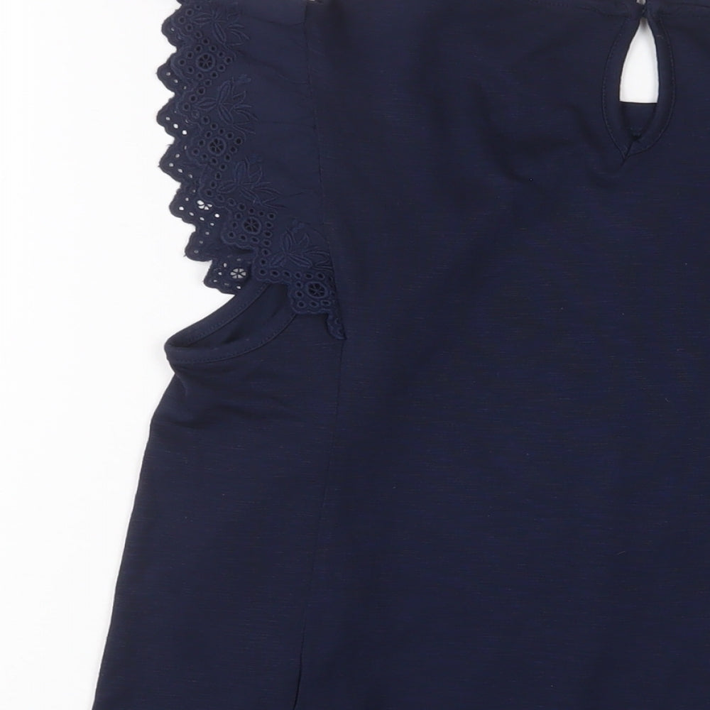 Womens UK Size 8 Marks and Spencer Blue Basic T-Shirt