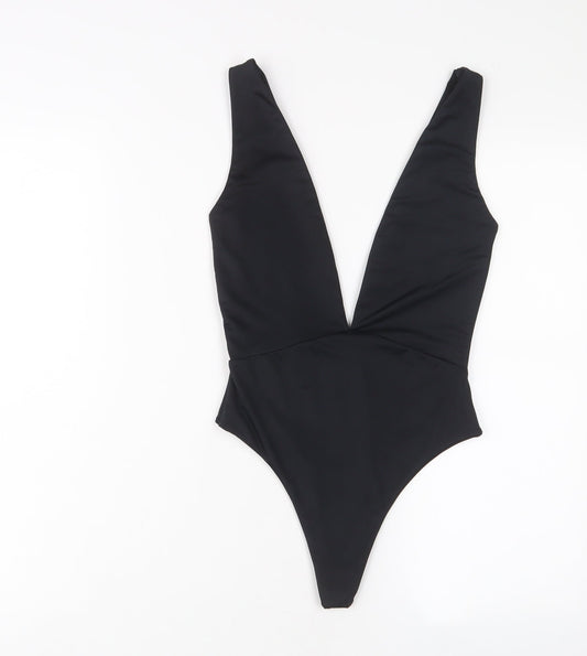 Womens UK Size 8 PRETTYLITTLETHING One-Piece Black Bodysuit