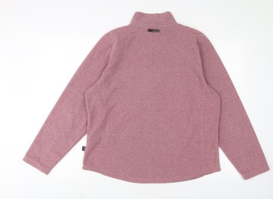 Hawkshead Womens Purple Polyester Pullover Sweatshirt Size 16 Zip - Logo, Embroidered