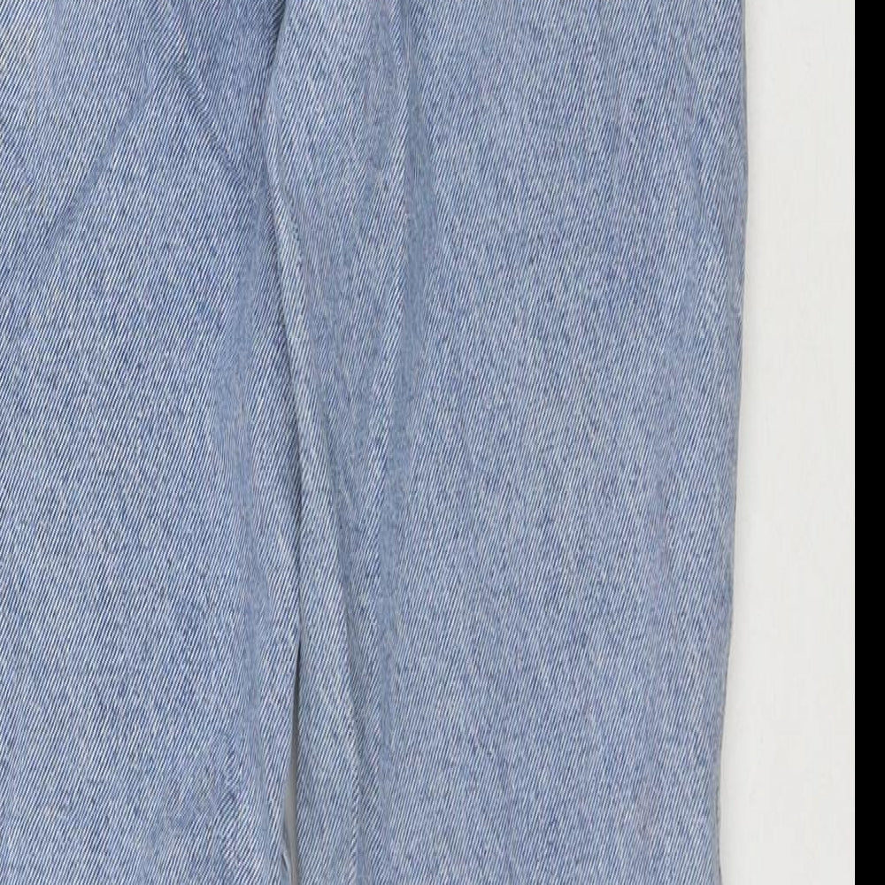 Zara Womens Blue Cotton Straight Jeans Size 6 L29 in Regular Zip
