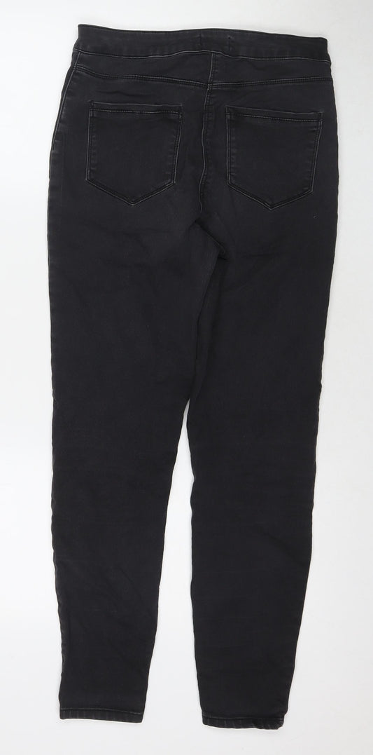 Womens UK Size 12 Papaya Regular Fit Skinny Black Jeans
