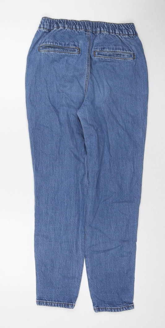 TU Womens Blue Cotton Straight Jeans Size 8 L27 in Regular Zip