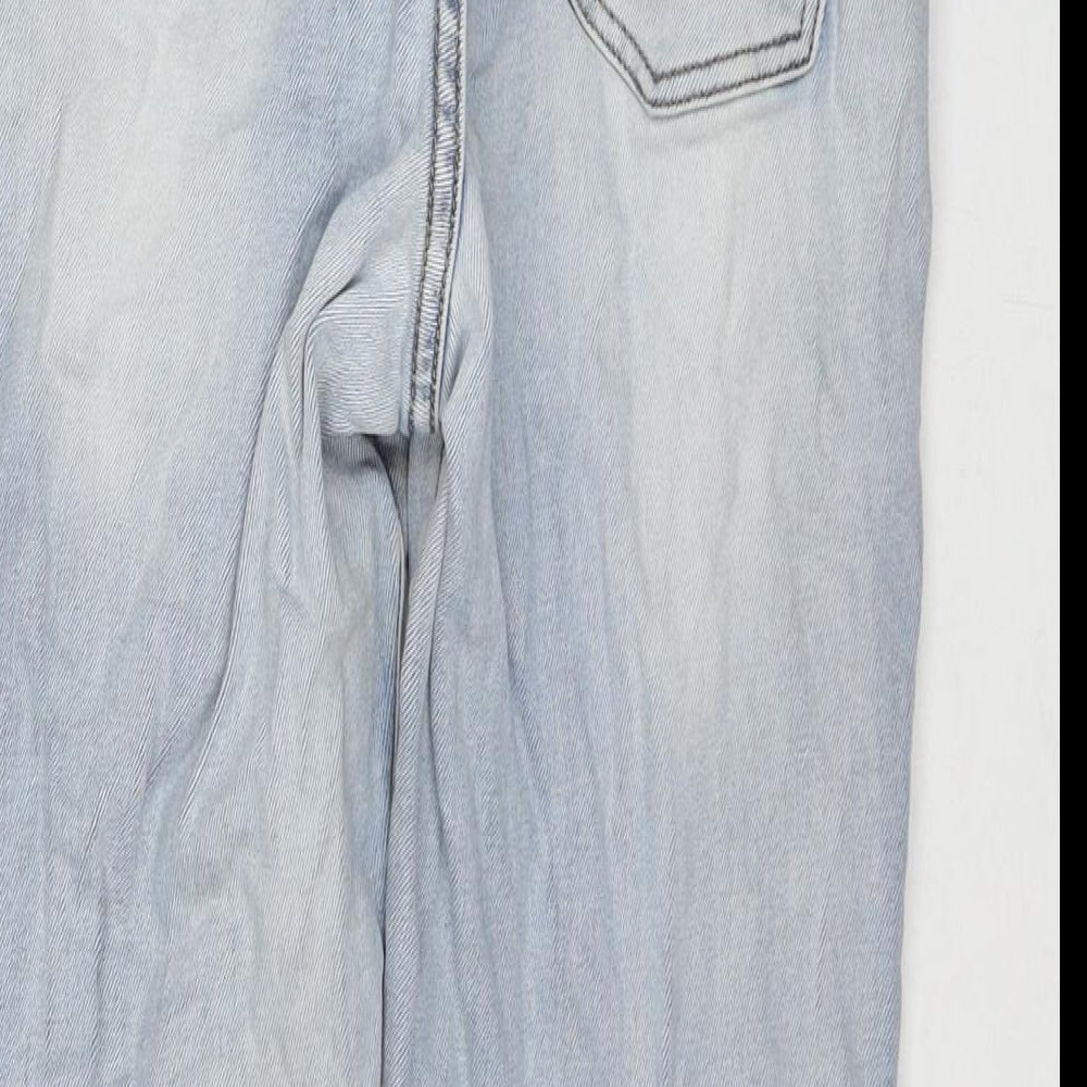 Womens UK Size 10 Toxik3 Regular Fit Cropped Blue Jeans