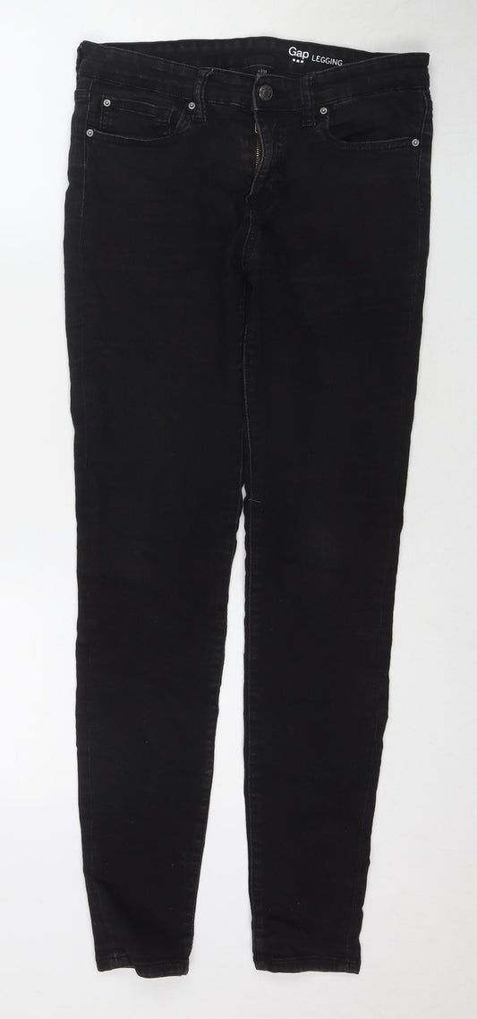 Womens UK Size 8 Gap Regular Fit Skinny Black Jeans