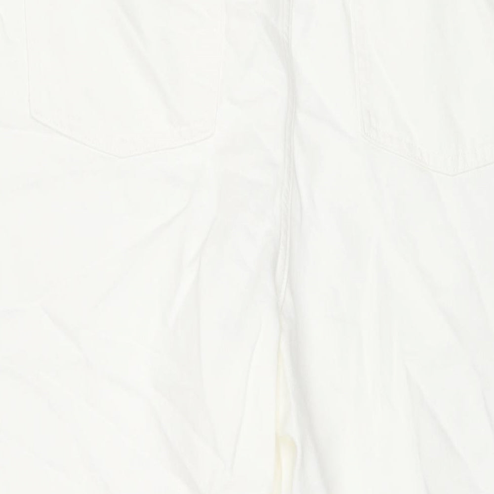 Womens UK Size 22 Marks and Spencer Regular Fit Wide-Leg White Jeans