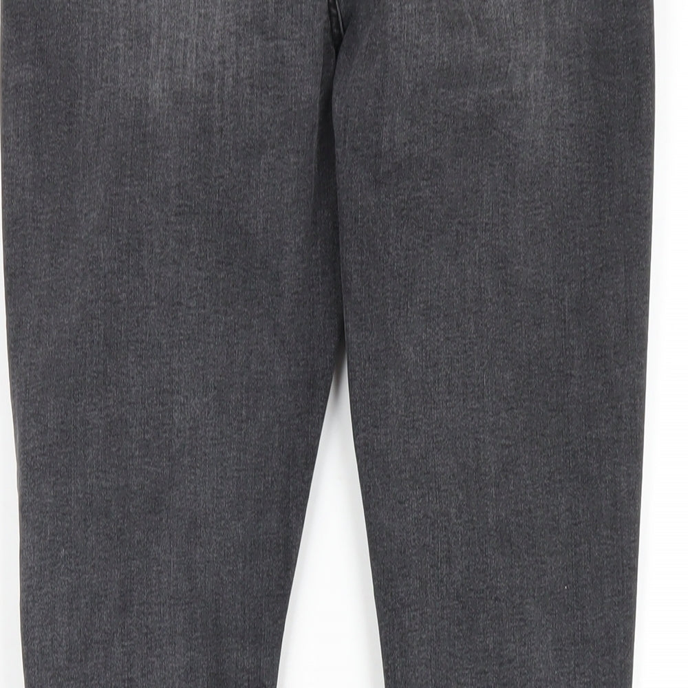 Denim & Co. Womens Grey Cotton Skinny Jeans Size 10 L29 in Regular Zip