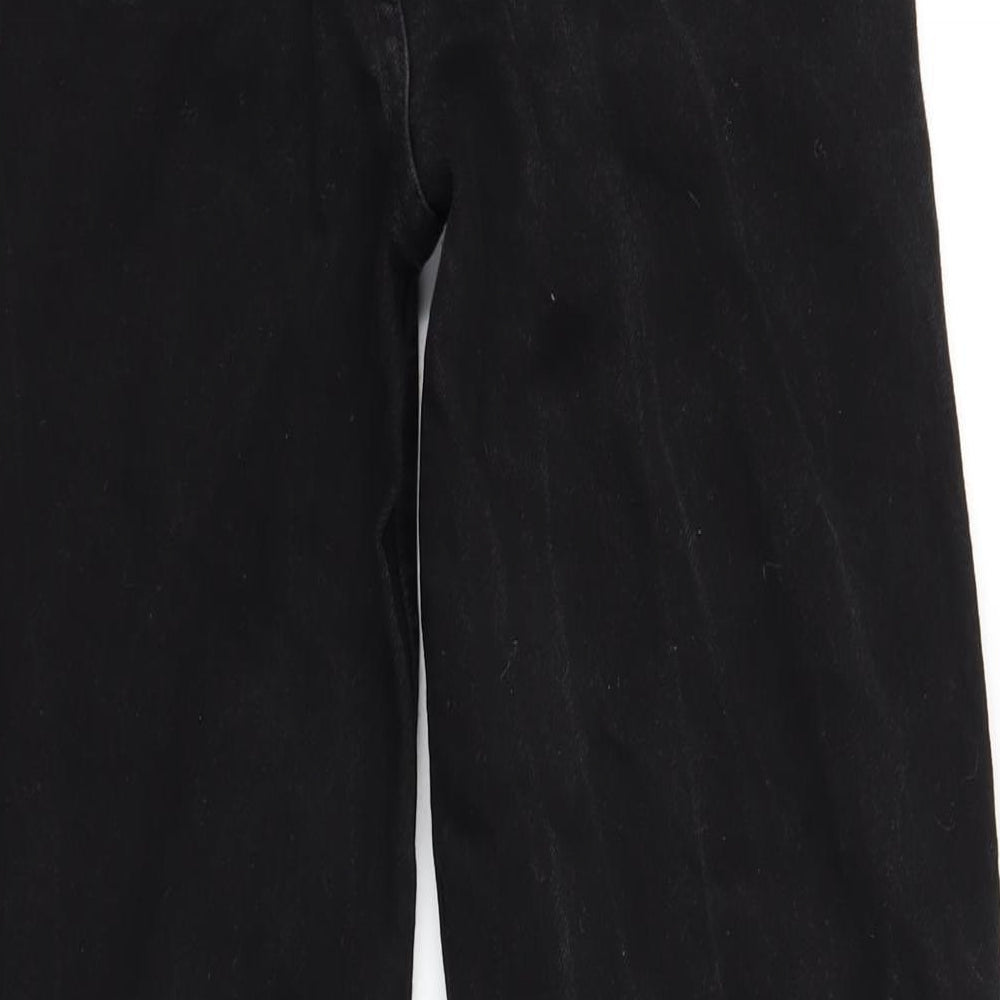 Denim & Co. Womens Black Cotton Straight Jeans Size 8 L33 in Regular Zip