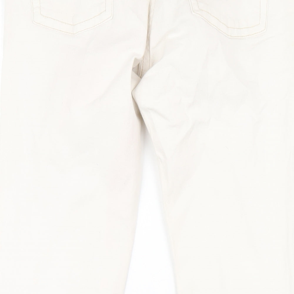 Drainpipe Womens Ivory Cotton Straight Jeans Size 10 L29 in Regular Zip
