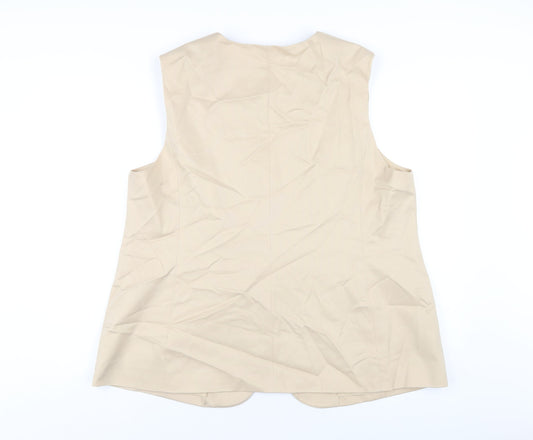 Marks and Spencer Womens Beige Polyester Jacket Suit Waistcoat Size 20