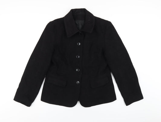 Womens UK Size 14 Dorothy Perkins Black Pea Coat