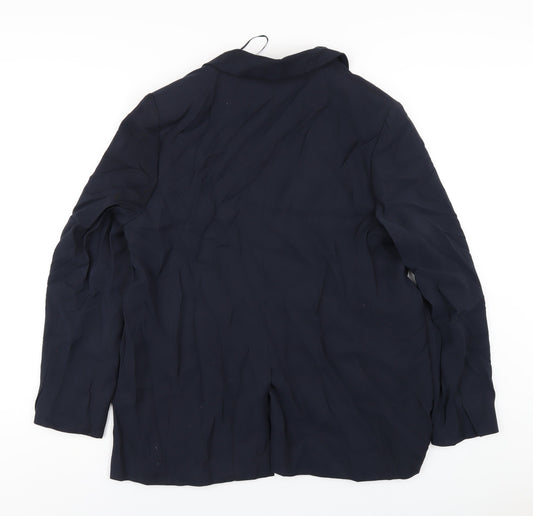Marks and Spencer Womens Blue Vinyl Jacket Blazer Size 16