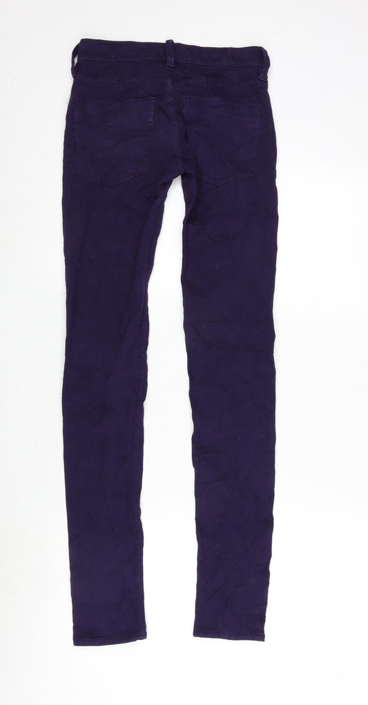 FC Jeans Womens Purple Cotton Blend Tapered Jeans Size 6 L31.5 in Regular Zip