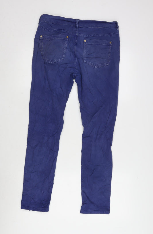 Oasis Womens Purple Cotton Blend Straight Jeans Size 30 in L27 in Regular Zip