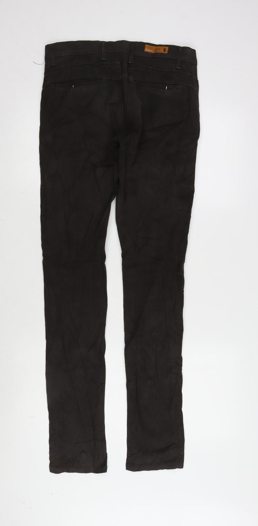 Leaves Plus Mens Brown Cotton Blend Straight Jeans Size 30 in L32 in Regular Zip