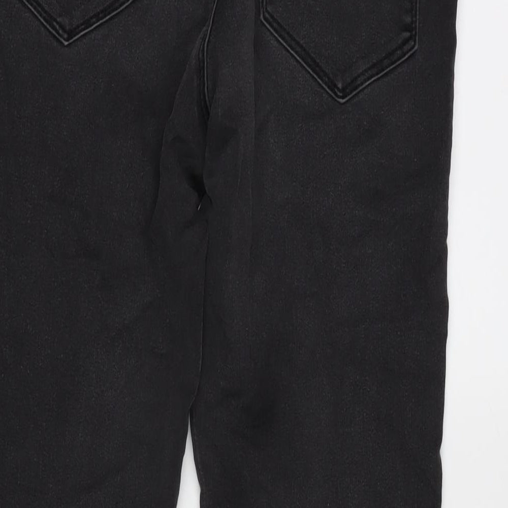 Dorothy Perkins Womens Grey Cotton Blend Tapered Jeans Size 6 L27 in Regular Zip
