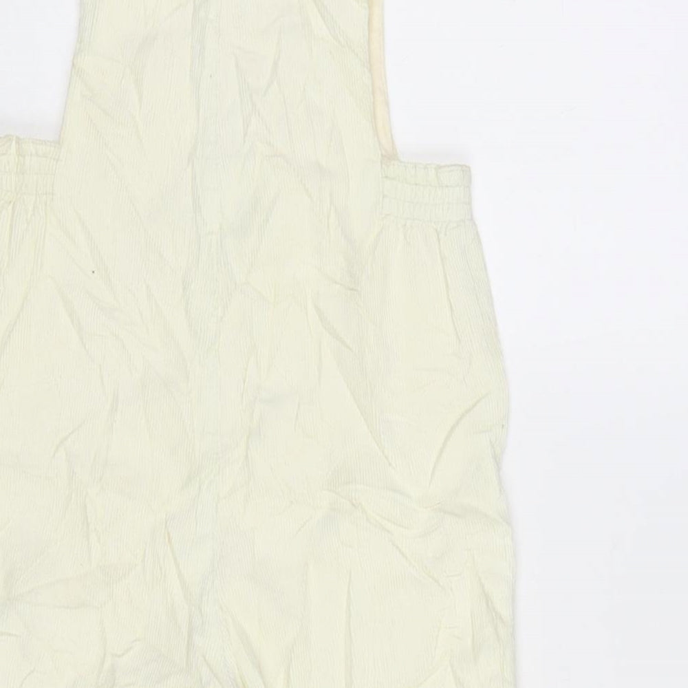 Mayorat Girls Ivory Cotton Dungaree One-Piece Size 24 Months Button