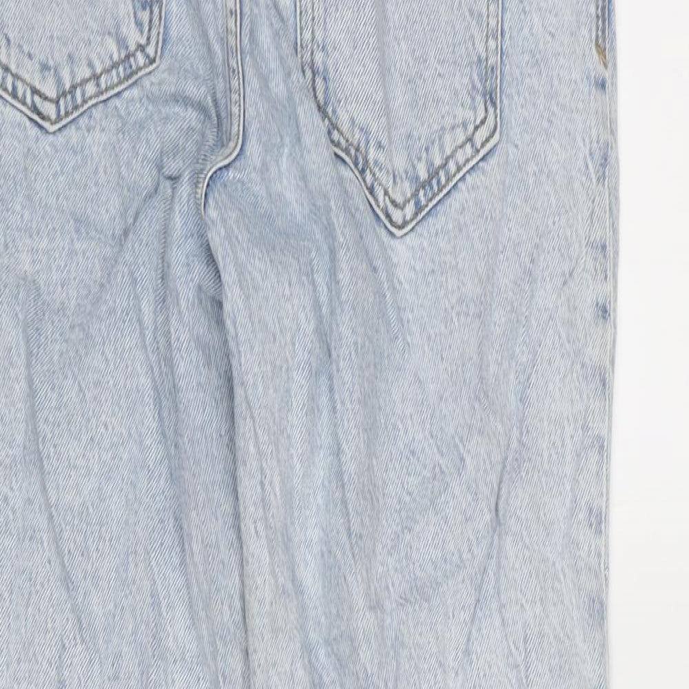 Zara Womens Blue Cotton Straight Jeans Size 38 in L26 in Regular Zip