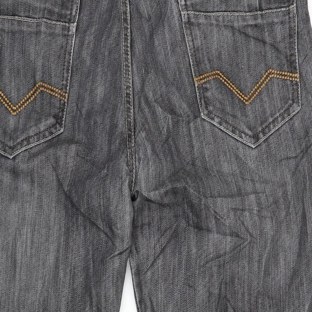 Mens UK Size 32 in George Regular Fit Straight Grey Jeans