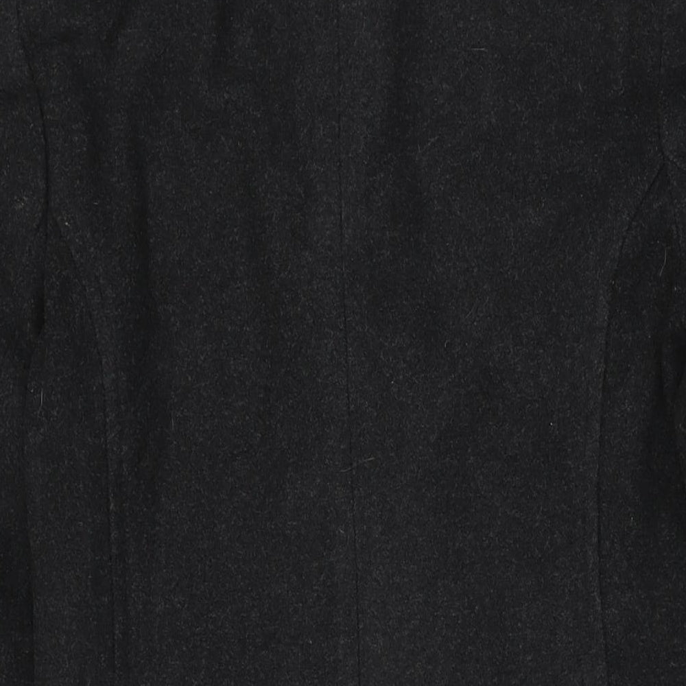 PCF Womens Black Overcoat Coat Size 10 Button