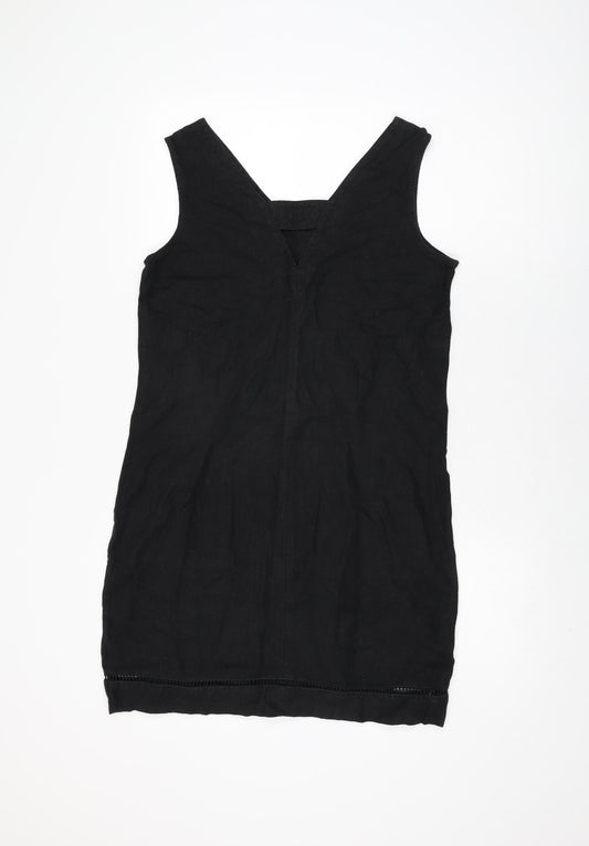 NEXT Womens Black Viscose Shift Size 10 V-Neck Pullover