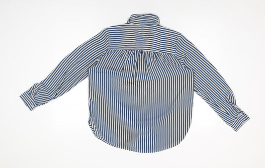 Womens UK Size 8 H&M Blue Basic Button-Up